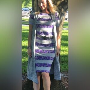 Grey LULAROE JOY VEST/CARDIGAN